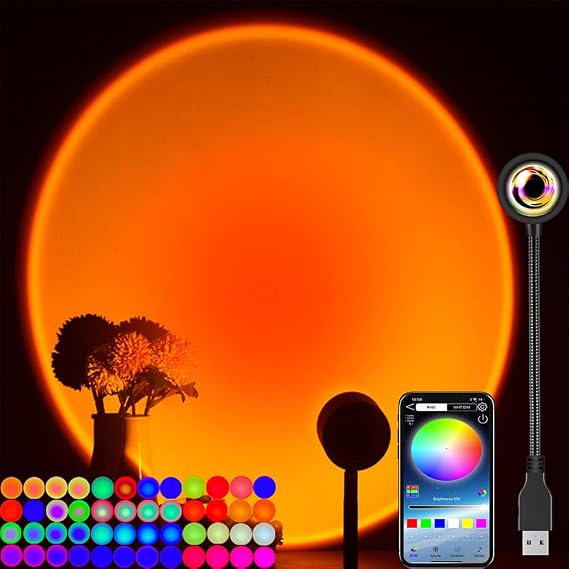 Smart APP 16 Million Color Sunset Lamp Led Projector Room Decor