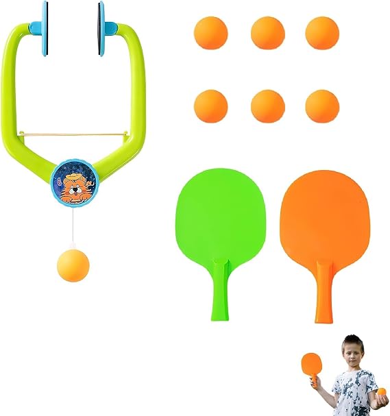 9PCS Table Tennis Bats and Balls, Doorframe Ping Pong Game Ping Pong Set