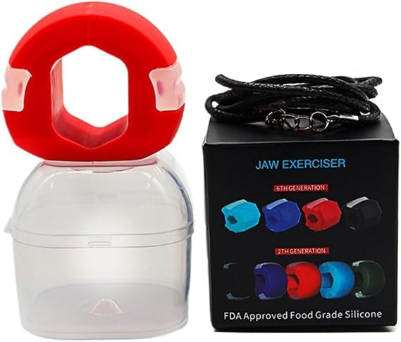 Jaw Trainer Exerciser Double Chin Toner Jawline Exercising Workout for The Face Muscles Neck Trainer Jaw Line Chew Shaper Trainer Jaw Strengthener for Men & Women Jawliner Sculptor