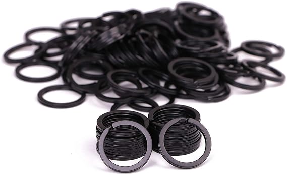 Shapenty 100個 ブラックメタルキーリング バルクフラット分割キーチェーン パーツコネクター キーリングクリップ キーチェーンクラスプホルダー DIYクラフトプロジェクトやホームカーキーの整理用 ブラック 1インチ/25mm