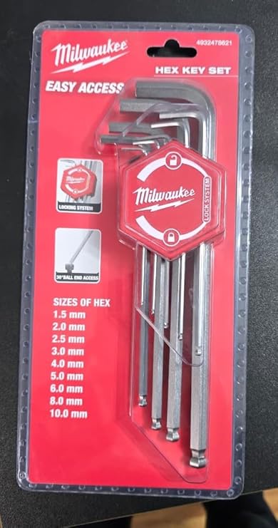 Milwauke e Allen anahtarı seti 1.5mm-10mm 9 parça metrik