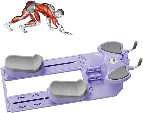 Spinal Decompression Machine, Spine Twist and Stretch Trainer Crawling Training Machine for Core Training 3-Level Adjustable Crawling Machine with LED Counter Detachable Home Gym Trainer Purple