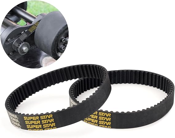 2Pcs Skateboard Drive Belts for Meepo Voyager/Envy/Hurricane Carbon/Hurricane Bamboo/Flow/NLS, Durable 15mm Width HTD-5M Wheel Belt Skateboard Kit