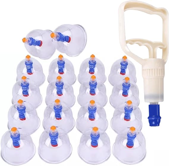 18 Cups Kit One Size Cupping Therapy Sets Chinese Muscle Cupping Tool Vacuum Cupping Therapy Set for Cellulite Reduction