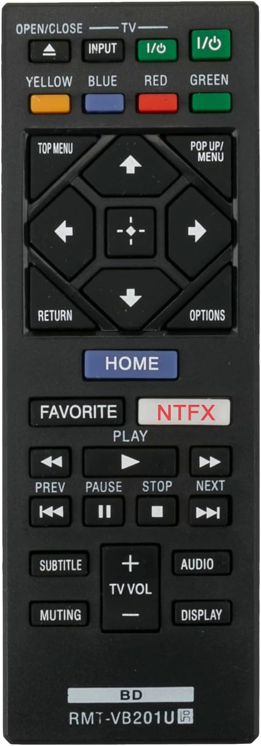 Replacement Remote Control RMT-VB201D Fit for Sony 4K Ultra HD Blu-ray DVD Player UBP-X700 UBP-X700/M UBP-UX70 BDP-S3700 BDP-BX370 BDP-S1700 RMT-VB201U
