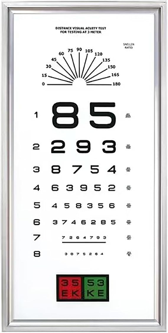 LED Visual Acuity Chart with Remote Control - High-Definition Eye Vision Chart for Distance Measurement (2.5/5 M) - Ideal for Schools and Hospitals