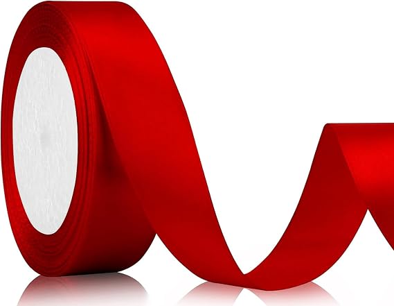 Satin Gift Ribbon 22 Meters Satin Ribbon 20mm Wide Red Ribbon for Bows for Wedding, Crafts and Gift Wrapping, Wedding Decoration (Red)