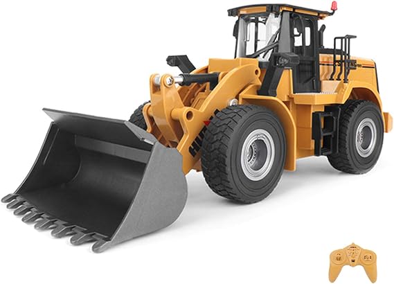 1:16 RC Truck Bulldozer Wheel Shovel Loader Tractor Model Engineering Car 9 Channel RC Car Toy
