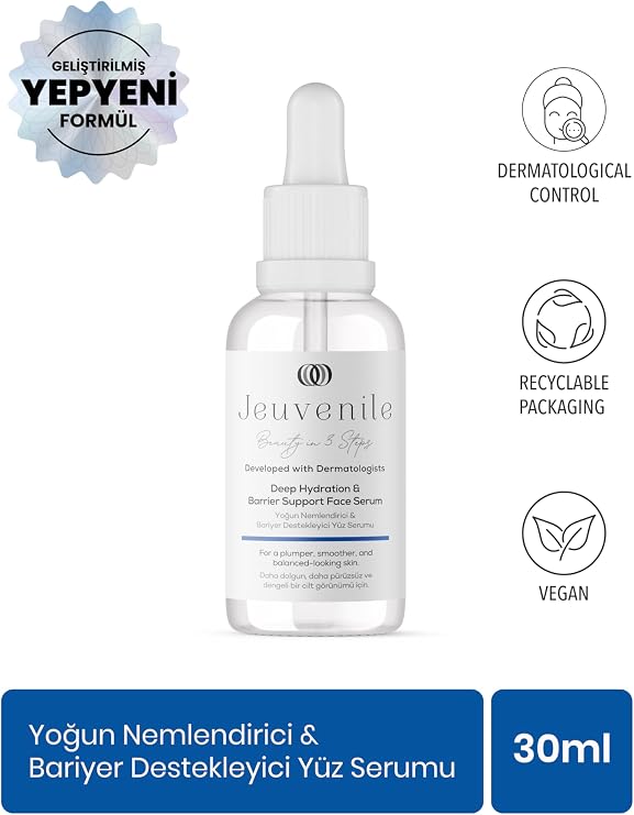 Jeuvenile Hyaluronic Acid Yüzde İki ve Provitamin B5 Yüzde 3 ve Vitamin B3 Yüzde Üç Yoğun Nemlendirici Serum 30ml