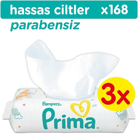 Prima Islak Havlu Hassas Ciltler İçin 3'lü Fırsat Paketi 168 Yaprak