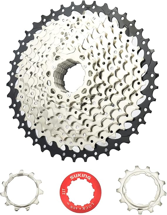 CYSKY 10 Speed Cassette 11-25T/11-28T/11-32T/11-36T/11-40T/11-42T MTB Cassette Fit for Mountain Bike, Road Bicycle, MTB, BMX (Light Weight)