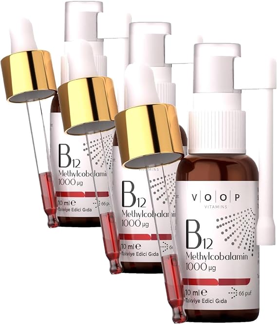 VOOP Vitamin B12 Methylcobalamin 1000 mg Sprey-Damla 10 ml (3 paketi)