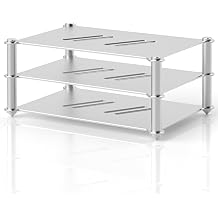 Douk Audio Multilevel Amplifier Rack: Sturdy Audio Device Rack for Home Cinema, HiFi and AV Components, Audio Stand, Rega, Vented Speaker Stand for Studio and Audio Devices (Aluminium)