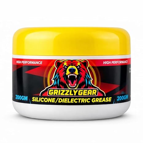 100% Silicone Grease 200g - Waterproof Dielectric Lubricant for O-Rings, Gaskets, Seals, Automotive & Plumbing | High-Temperature | Non Toxic by GrizzlyGear Brand: GrizzlyGear (200gm)