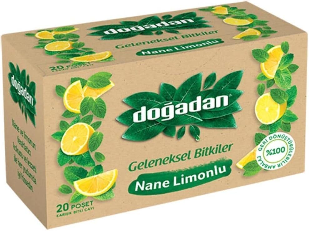 Doğadan Bitki Çayı Geleneksel Bitkiler Nane Limonlu, 20'li Poşet