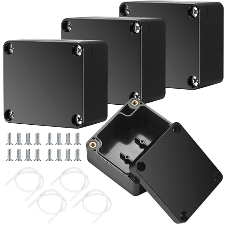 4 Pcs IP65 Waterproof Junction Box, Plastic Electrical Splice Cover, Cable Boxes Electrical Connections for Electric, Communications, Electricity - 63x58x35mm