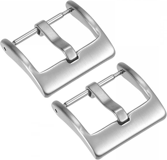 TOP-VIGOR Watch Strap Buckles Replacement, Brushed Stainless Steel Broad Side Type Buckle, Watch Strap Clasp Buckle