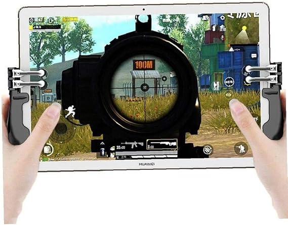 荒野行動 Pubg Cod Mobile Ipadコントローラー モバイルゲームパッド 6本指 コントローラー 補助グリップ タブレットゲームジョイスティックハンドル タブレット対応ゲームパッド 高感度 高精度 射撃ボタン 1ペア