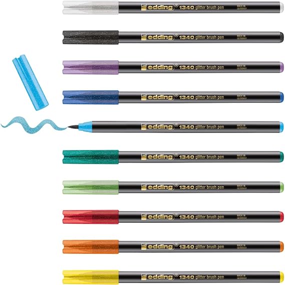 edding 1340 simli fırça uçlu keçeli kalem 10'lu set