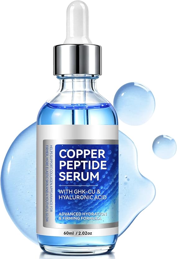 Copper Peptide Face Serum, GHK-Cu Anti-Aging Peptide, Anti Aging Facial Serum Against Fine Lines and Skin Elasticity, Moisturizing Skin Care Serum, Peptides from