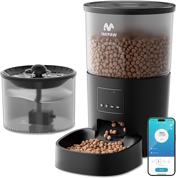 IMIPAW Automatic Feeder for Cats, Integrated WI-FI Interlocking Type, 5G