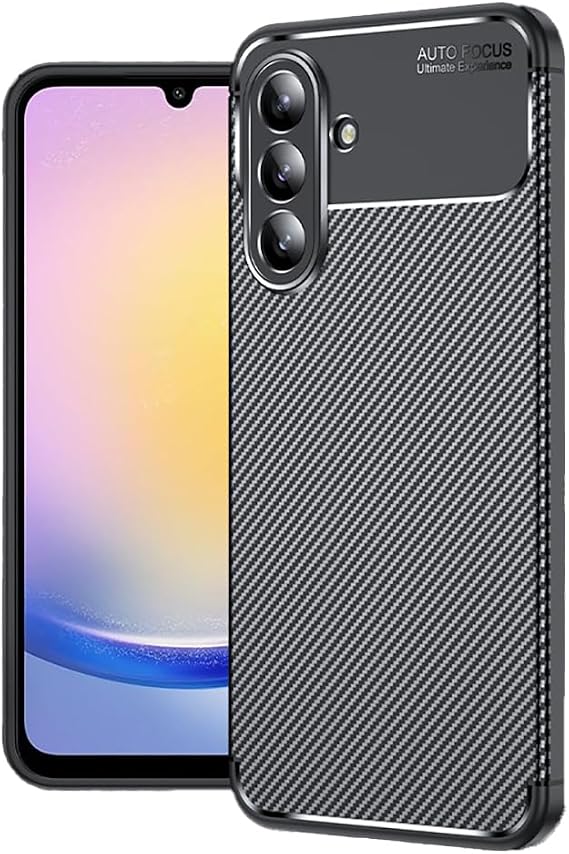 Spia Samsung Galaxy A36 ile Uyumlu Kılıf Siyah Karbon Silikon Orijinal (Samsung Galaxy A36 ile Uyumlu, Siyah)