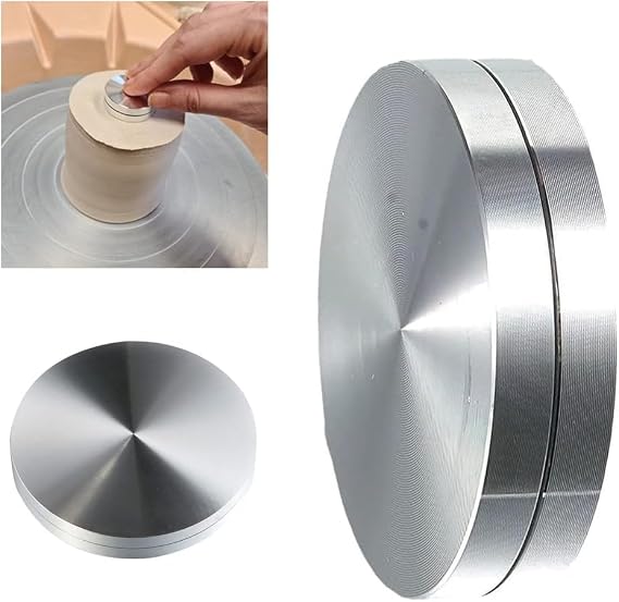 Silver 30mm Ceramic Clay Pottery Throwing Trimming Spinner Tool,Pottery Finishing Tools Clay Ceramic Rotary Rotary Clay Small Tools Suitable for Potters and Artists