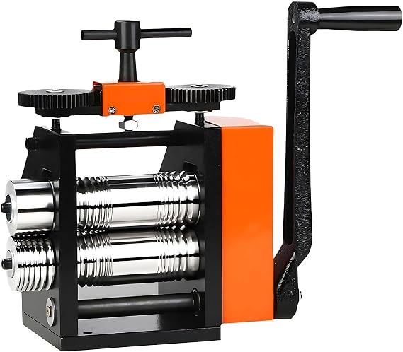 Metal Rolling Mill for Jewellery Making, Manual Roller Tool for Gold Silver Copper Brass, Adjustable Thickness DIY Craft Tool for Jewelry Projects