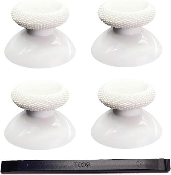 4PCS Custom Analog Thumb Sticks for Meta Quest 3 Controller, Replacement Thumbsticks for Oculus Quest 2 Left Right Controller, VR Accessories Repair Kit Joysticks Buttons for Metaquest Pro - White