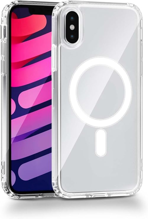 Fenza Apple iPhone X/XS ile Uyumlu Güçlü Mıknatıslı MagSafe Şeffaf Kamera Korumalı Telefon Kılıfı