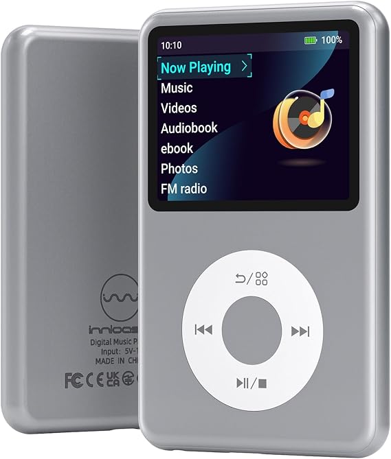 128G Mp3 Player with Bluetooth Innioasis Y1 Video Digital Music Player HiFi Mini Portable Kids Audiobook Mp3 2026 Nice Gift Choice Theme Upgrade Silver