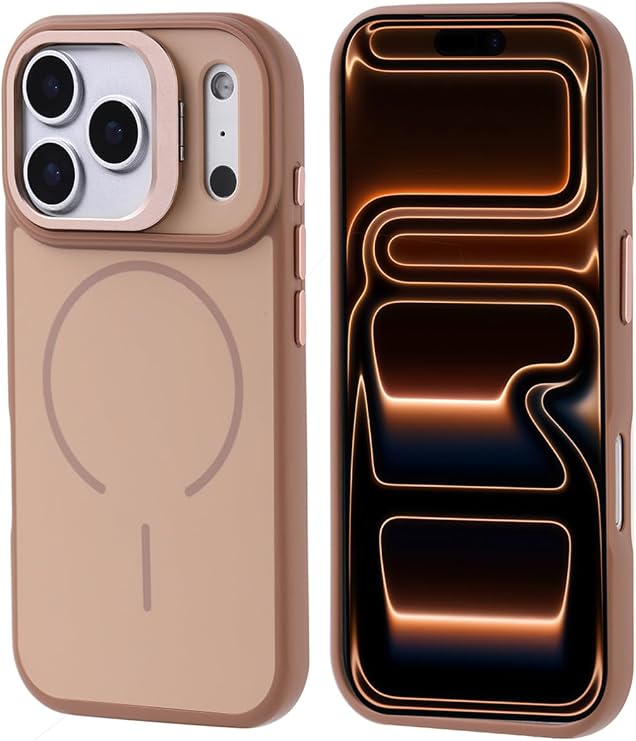 CONSTRAIN Apple iPhone 18 Pro Max ve iPhone 17 Pro Max İçin Kamera Standlı Dayanıklı Sert MagSafe İle Uyumlu Telefon Kılıfı Arka Kapak - Pudra