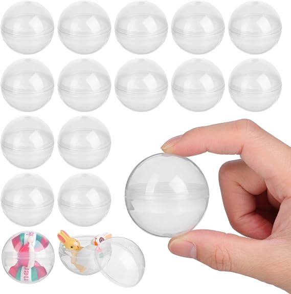 SHINEOFI 100Pcs Transparent Claw Machine Balls – Clear Refill Round Plastic Balls for Storage, Vending Prizes, Display & DIY Crafts, 4.5cm