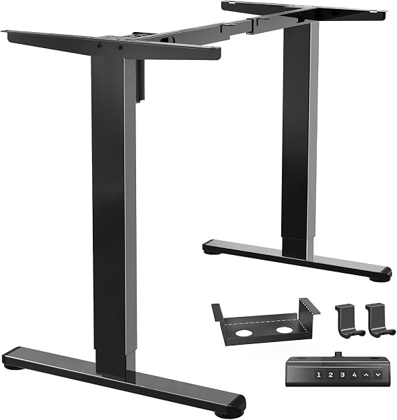 Marsail Height Adjustable Desk Frame, Electric Table Legs with Powerful Motor, 176 lbs Maximum Load, for Various Desktops, Adjustable Table Legs, Frame Only