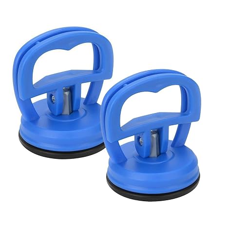 2 Pack Blue Mini Heavy Duty Suction Cup Strong Grip Tool for Lifting Glass Removing Screens Tablets LCD Displays Small Repairs Compact Durable Multi-Purpose Vacuum Lifter for Electronics