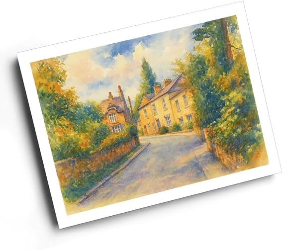 A3 PRINT - Post Office & Cafe, Kirkhead Rd, Kents Bank - Vintage Art Style