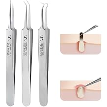 Square Plug Remover, Tweezers Stainless Steel Comedo Pusher Black Head Tweezers Precision Corrugated Pore Care Kit for Easy and Accurate Hair Removal (Multicolor)
