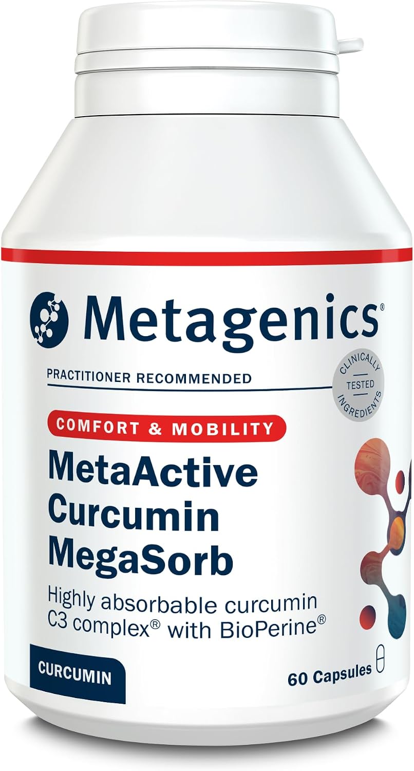 Metagenics MetaActive Curcumin MegaSorb - High Potency - with Black Pepper Extract - Helps Support Joints and Mobility - 60 Capsules