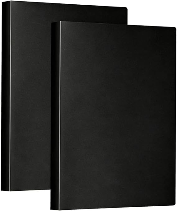 2pcs A4 Display Folder Book with Plastic Sleeves,Presentation Folder with 40 Pockets,File Organizer,Binder for Paperwork,Project,Certificate,Portfolio,Students(Black)