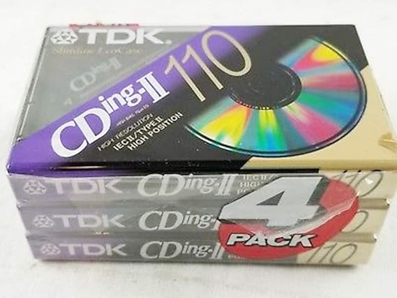 TDK Cd Power 110 Type II Cro2 High Bias Blank Audio Cassette Tape 4 Pack