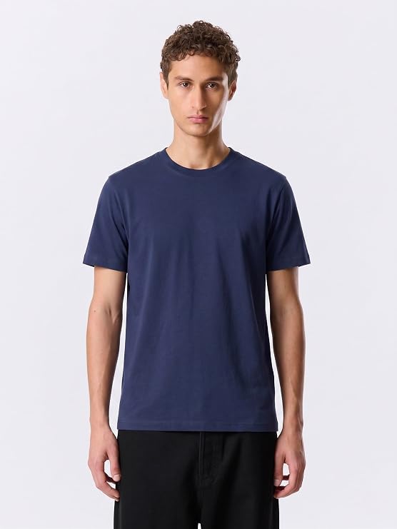 Basic Erkek%100 Organik Pamuklu Kalın Dokulu Comfort Fit Bisiklet Yakalı T-shirt