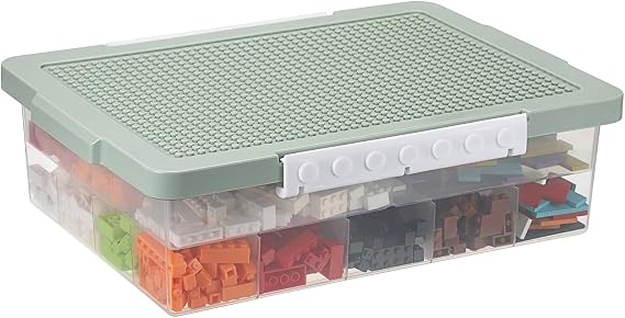 Plastic Building Block Bricks Storage Box , Green, 32.5*23.5*11cm