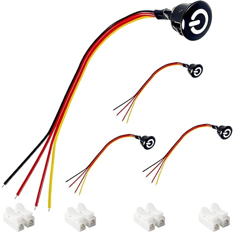 4pcs LED Touch Dimmer Switch Dc 12v Touch Sensor Dimmer Switches for LED Lights On/Off Stepless Dc 3.7V-12V Embedded Desk Lamp Strip Brightness Controller Sensor Black 13mm/0.51" Hole