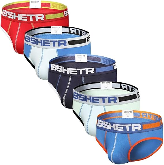 BSHETR Mens Underwear Underpants Men Briefs 3 Pack 5 Pack Mesh Low Waist Multicolor Soft Underpants Moisture Wicking Contrast Color Low Waist Underpants