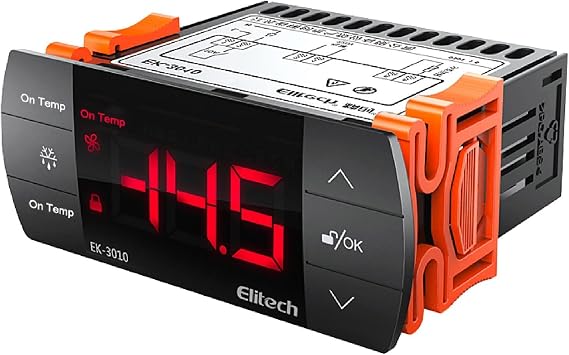 Elitech Digital Temperature Controller Thermostats Heating or Cooling for Home brewing Green house Cold Room, EK-3010