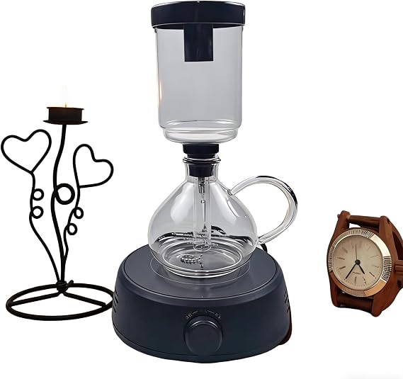 Electric Siphon Coffee Maker, Syphon Coffee Maker, Brewer Extraction Machine, Electric Vacuum, with Heating Furnace, 350ml Capacity, for Home, Camping.