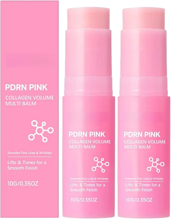 2pcs Collagen Multi Balm Stick for Face,Hydrating Collagen Stick for Face,Wrinkle Bounce Multi Balm St/ick,Anti Wrinkle Balm Sti/ck,Collagen Balm Sti/ck&Lip Ba/lm for Daily Moisture Care,Portable
