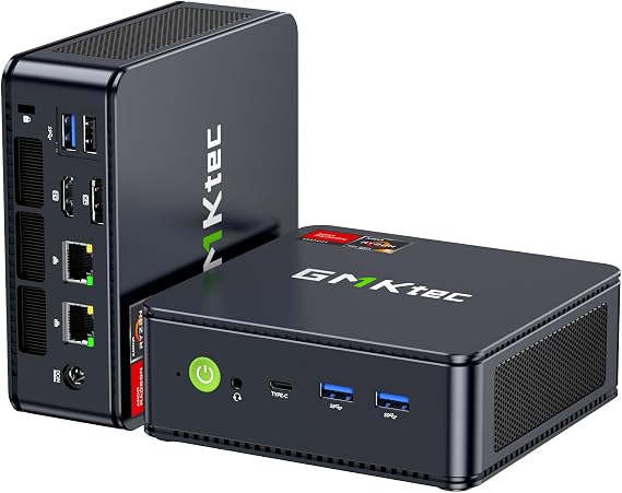 GMKtec Gaming Mini PC AMD Ryzen 7 7730U 8C/16T Max4.5GHz Mini PC 16GB SSD 512GB Windows 11 Pro 3 Screen Simultaneous Output 2.5Gbps LAN WiFi 6 Bluetooth 5.2 Mini PC M5 Ultra