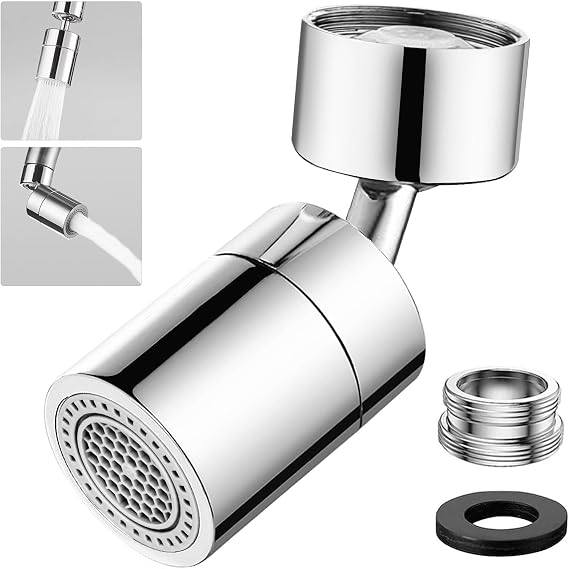 Aerator Kitchen Tap Suitable 360° Swivel Atomizer Tap Adapter Kitchen Tap with 2 Spray Modes for Bathroom Kitchen and Threaded Taps M22 M24