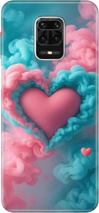 Xiaomi Redmi Note 9 Pro Max ile Uyumlu Silikon Kılıf, Kalp Atışım Temalı Desenli, Darbe Emici